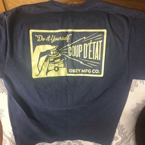 Mens Obey -Shepherd Fairey - Vintage Short-sleeve Pocket T-Shirt